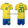 Original Trikotsatz Brasilien Vinicius Junior 20 Heimtrikot WM 2022 Für Kinder